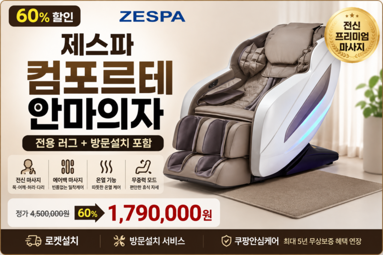 할인 놓치지 마세요! 제스파 컴포르테 안마의자 전용 ZPC2034