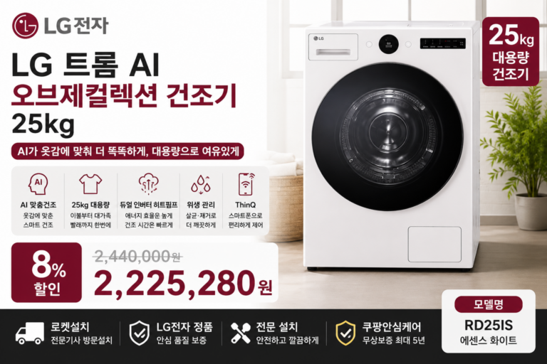 잘 나가는 엘지전자 건조기 1등급 장점,단점  RD25IS