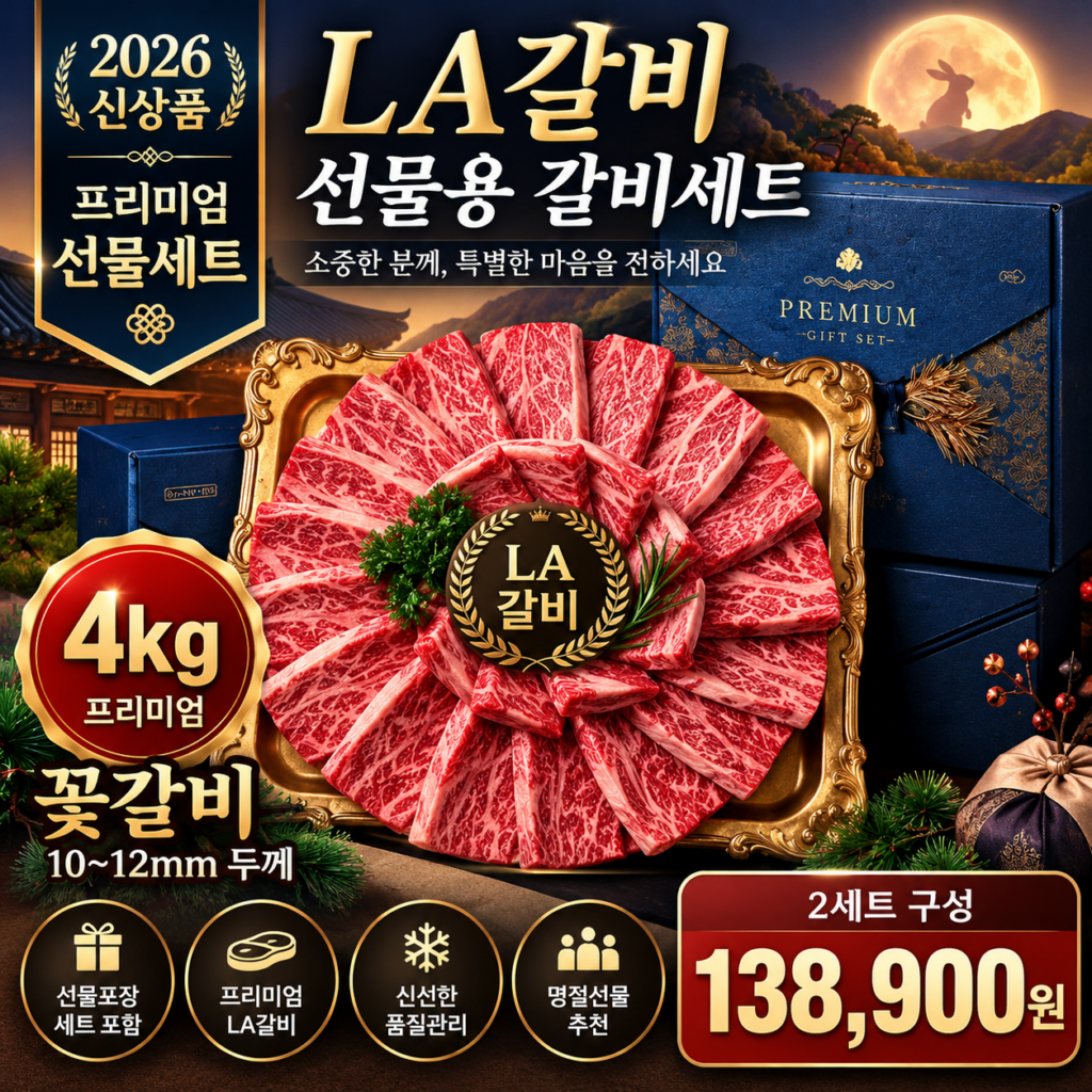 LA갈비 추석 선물세트 추천 엘에이 프리미엄 꽃갈비 2세트 제품 이미지